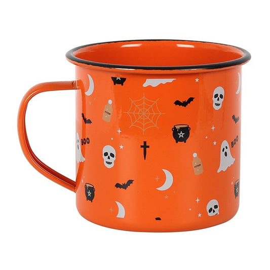 Halloween Print Enamel Mug - ScentiMelti  Halloween Print Enamel Mug