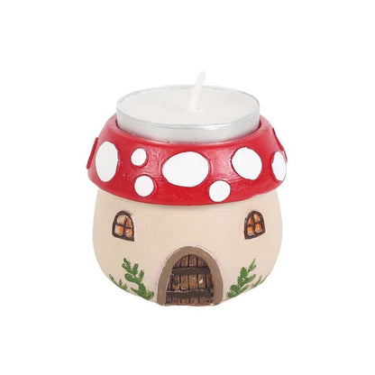 Mushroom House Resin Tealight Holder - ScentiMelti  Mushroom House Resin Tealight Holder