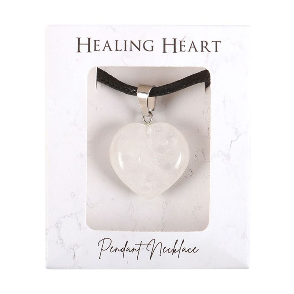 Clear Quartz Healing Crystal Heart Necklace - ScentiMelti  Clear Quartz Healing Crystal Heart Necklace