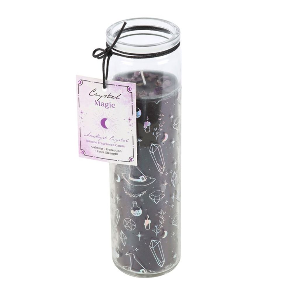 Crystal Witch Jasmine Tube Candle with Amethyst Chips - ScentiMelti Home Fragrance, Beauty & Gifts UK