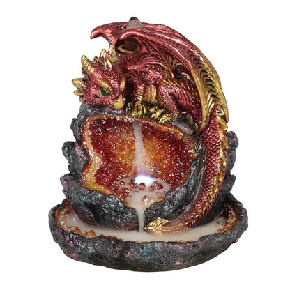 Red Dragon Backflow Incense Burner with Light - ScentiMelti  Red Dragon Backflow Incense Burner with Light