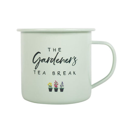 Gardener's Tea Break Enamel Mug - ScentiMelti  Gardener's Tea Break Enamel Mug