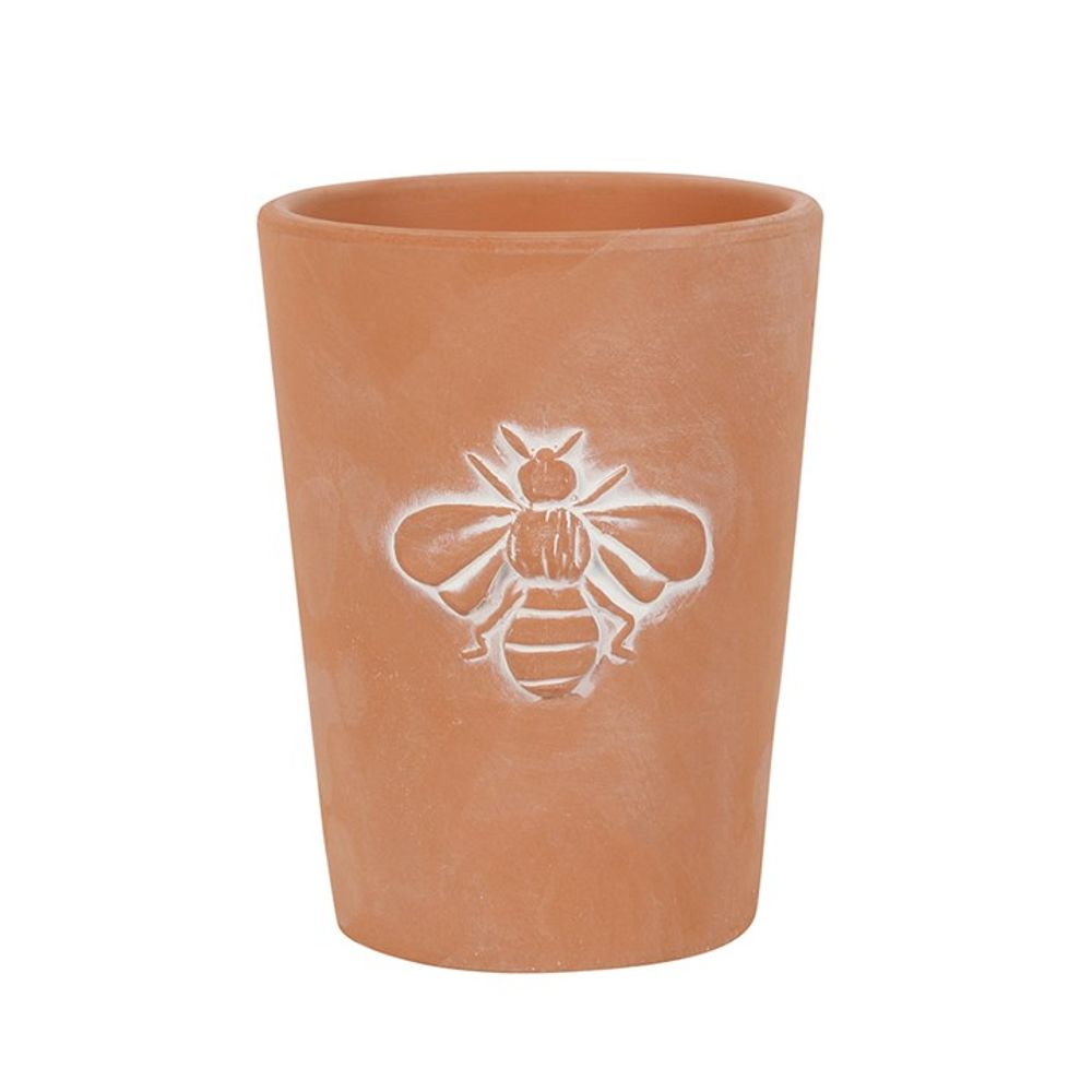 Small Terracotta Single Bee Motif Plant Pot - ScentiMelti  Small Terracotta Single Bee Motif Plant Pot