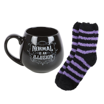 Normal is an Illusion Gothic Mug and Socks Set - ScentiMelti  Normal is an Illusion Gothic Mug and Socks Set