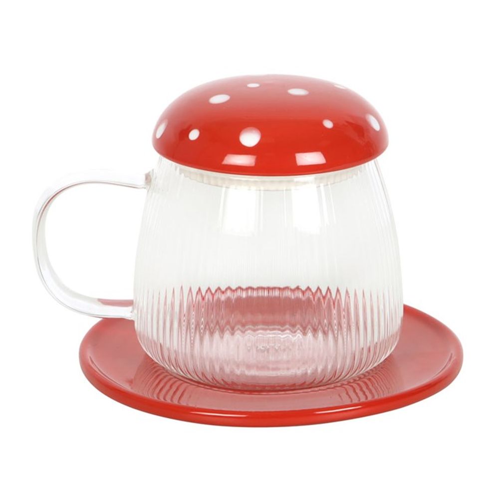 Glass Mushroom Mug and Saucer - ScentiMelti  Glass Mushroom Mug and Saucer