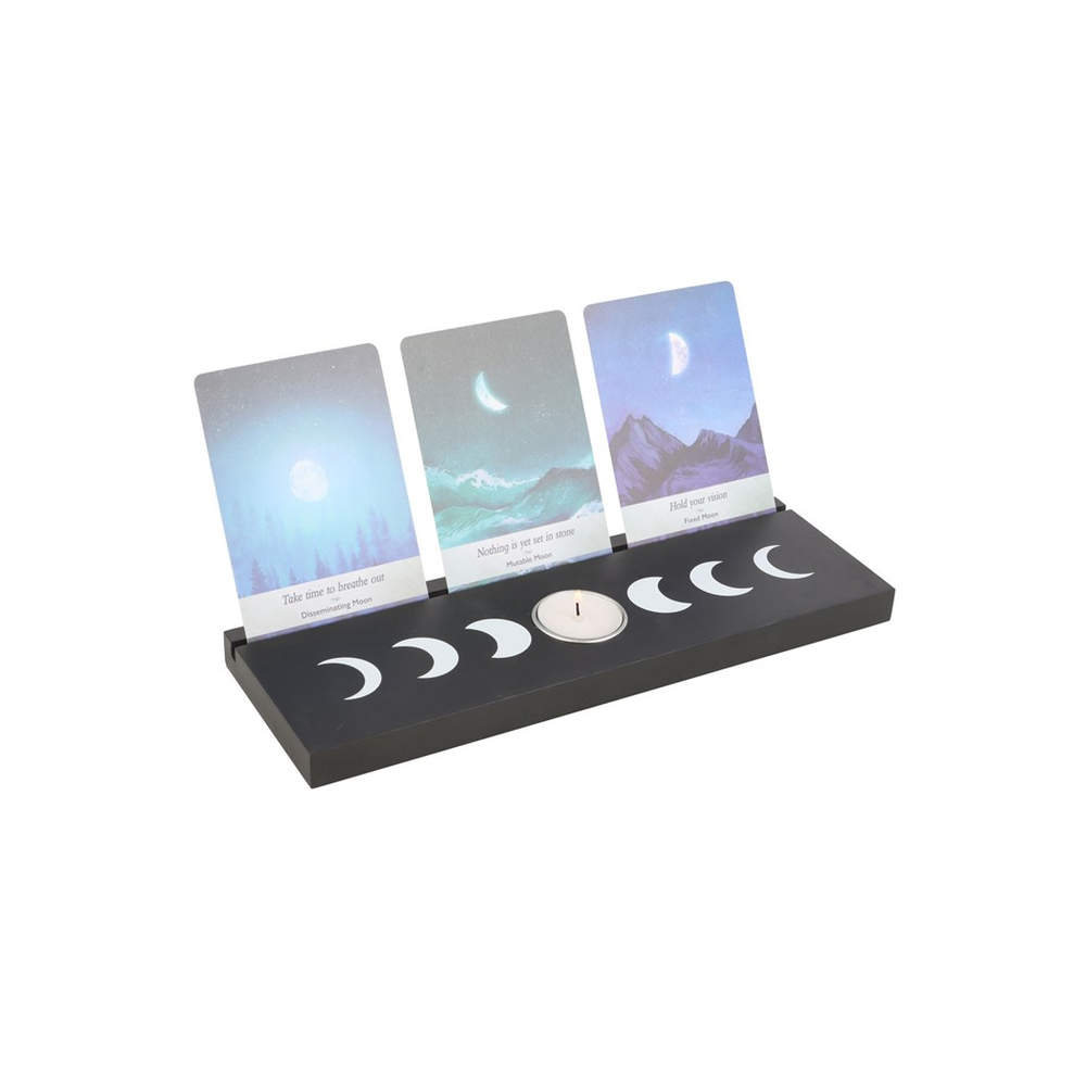 Black Moon Phase Tarot Card Stand Tealight Holder - ScentiMelti Home Fragrance, Beauty & Gifts UK