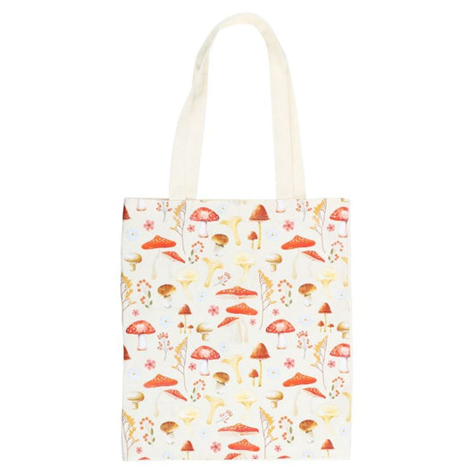 Mushroom Print Polycotton Tote Bag - ScentiMelti Home Fragrance, Beauty & Gifts UK