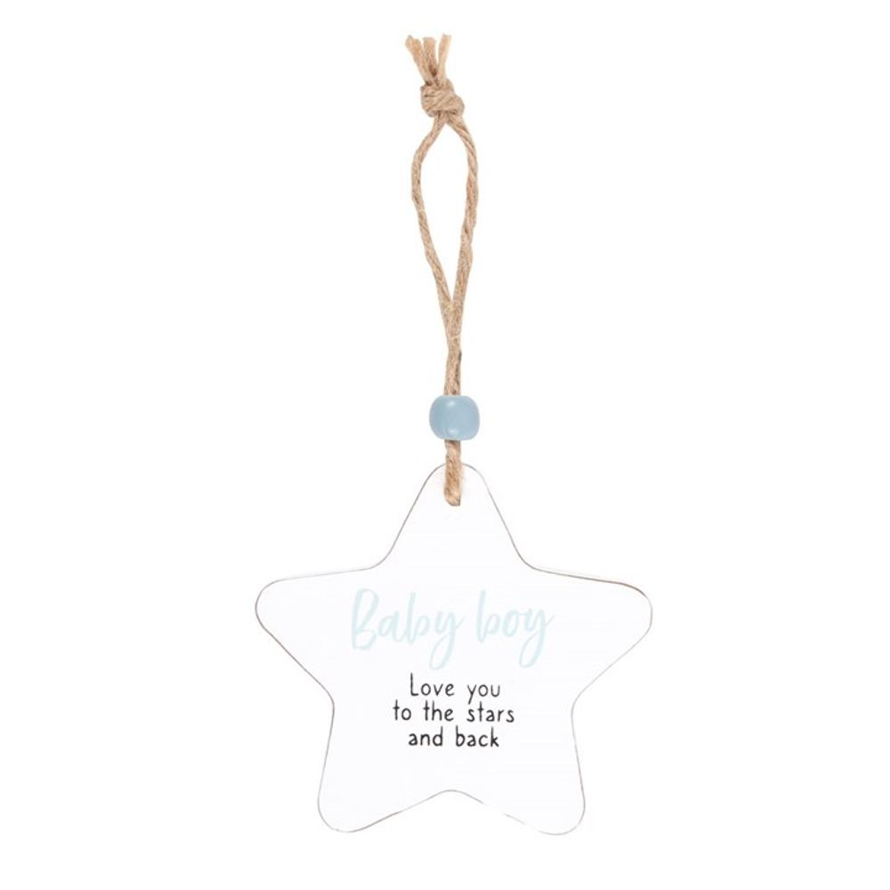 Baby Boy Hanging Star Sentiment Sign - ScentiMelti  Baby Boy Hanging Star Sentiment Sign