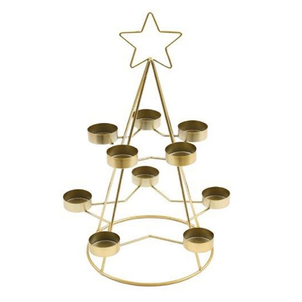 35cm Gold Star Multi Tealight Candle Holder - ScentiMelti  35cm Gold Star Multi Tealight Candle Holder