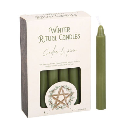 Cedar & Pine Winter Ritual Spell Candles - ScentiMelti  Cedar & Pine Winter Ritual Spell Candles