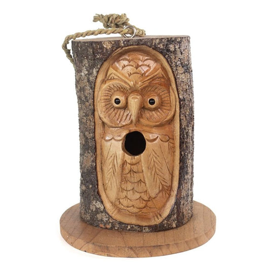 Pine Wood Open Eye Owl Bird House - ScentiMelti Home Fragrance, Beauty & Gifts UK