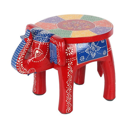 Ornamental Multicoloured Elephant Stool - ScentiMelti Home Fragrance, Beauty & Gifts UK