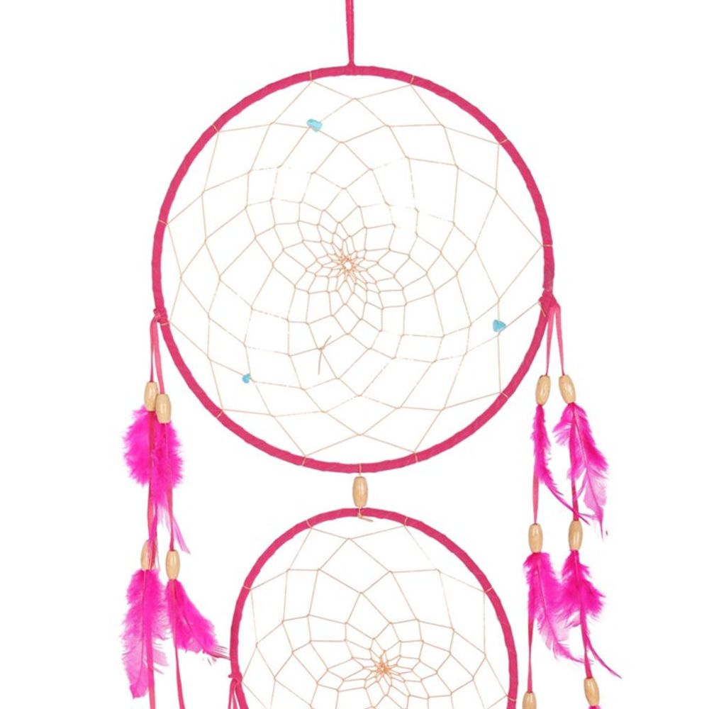 Pink Triple Dreamcatcher with Feathers - ScentiMelti  Pink Triple Dreamcatcher with Feathers