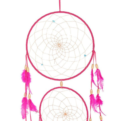 Pink Triple Dreamcatcher with Feathers - ScentiMelti  Pink Triple Dreamcatcher with Feathers