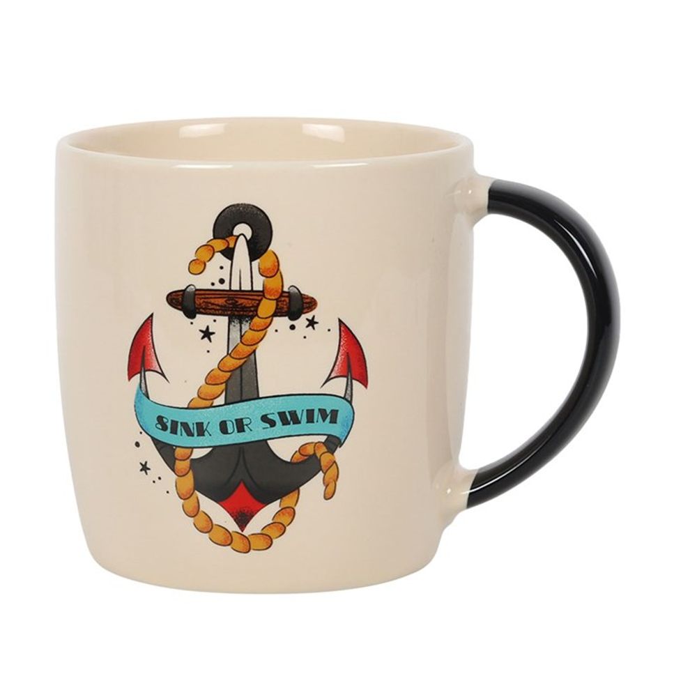 Sink Or Swim Tattoo Anchor Mug - ScentiMelti Home Fragrance, Beauty & Gifts UK