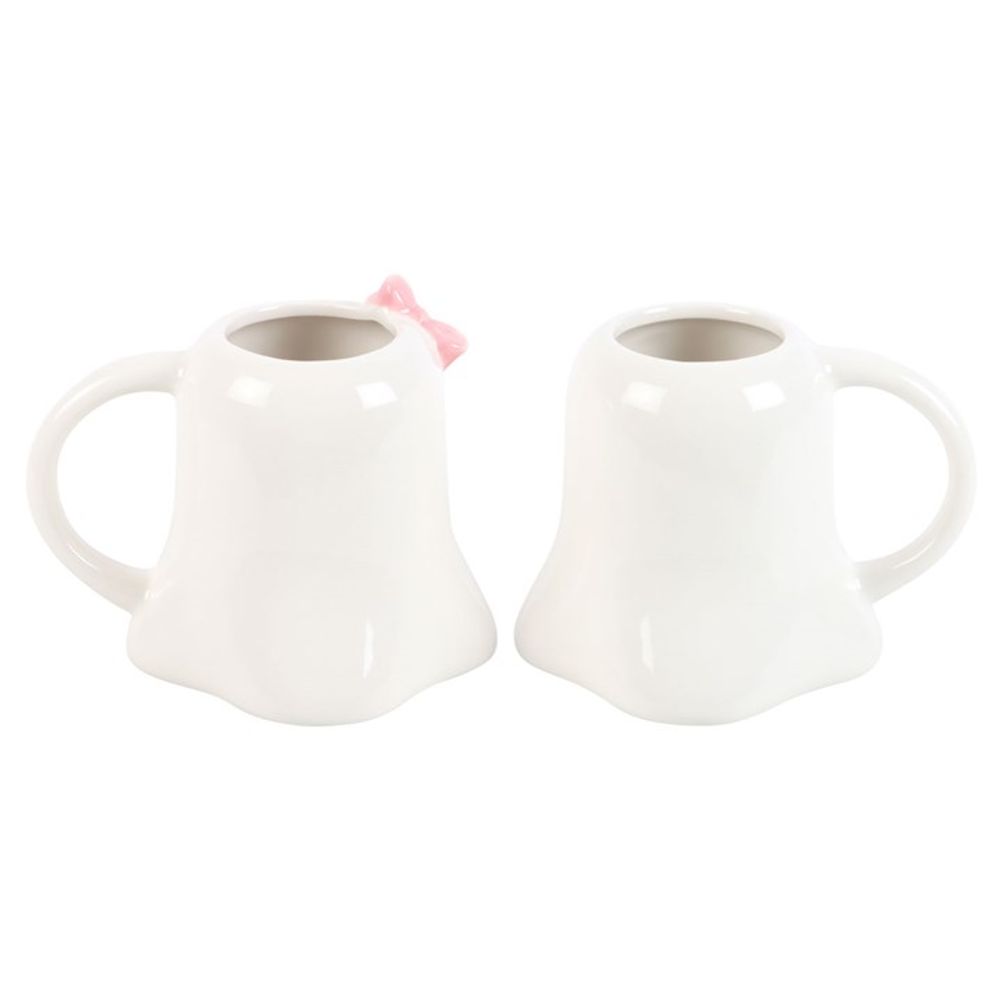 Mr and Mrs Boo Ghost Shaped Mug Set - ScentiMelti  Mr and Mrs Boo Ghost Shaped Mug Set