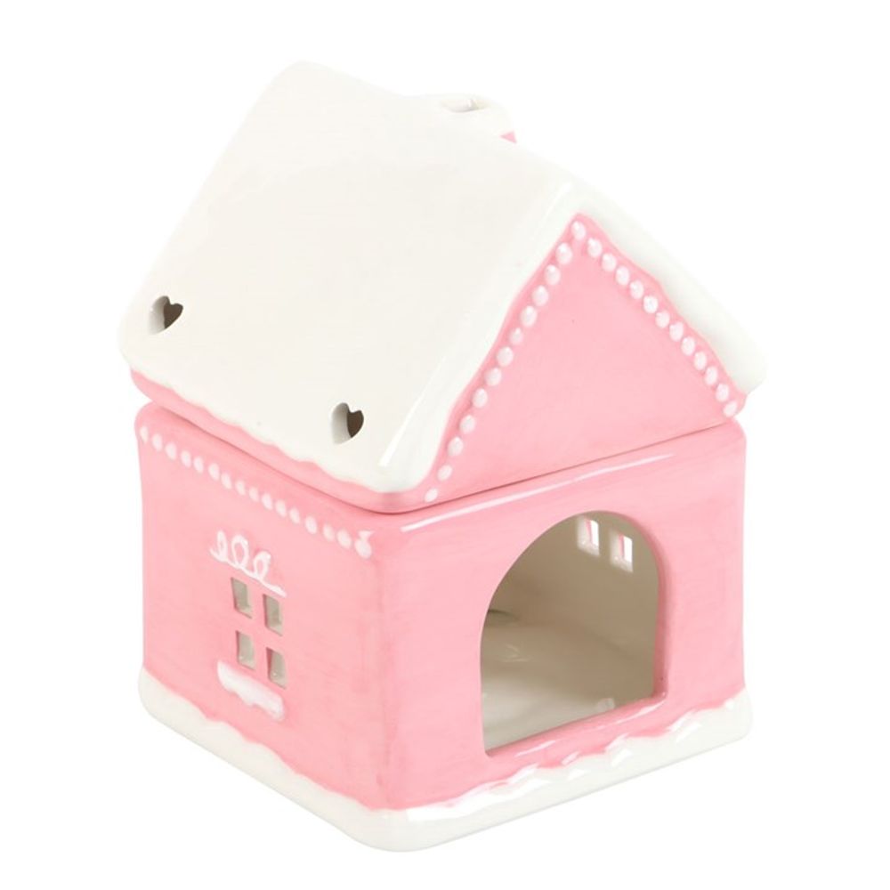 Pink Gingerbread House Oil Burner - ScentiMelti  Pink Gingerbread House Oil Burner