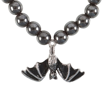 Hanging Bat Hematite Charm Bracelet - ScentiMelti Home Fragrance, Beauty & Gifts UK