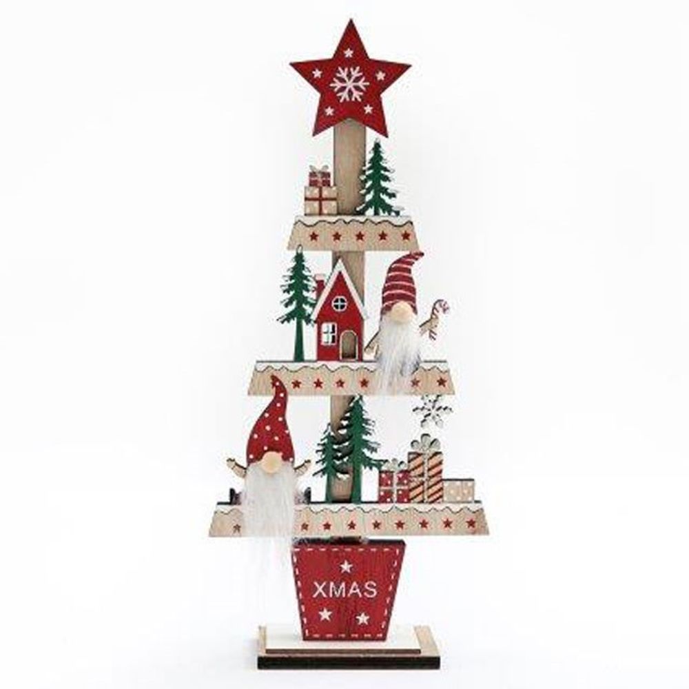 43cm Wooden Gonk Tree Standing Decoration - ScentiMelti Home Fragrance, Beauty & Gifts UK