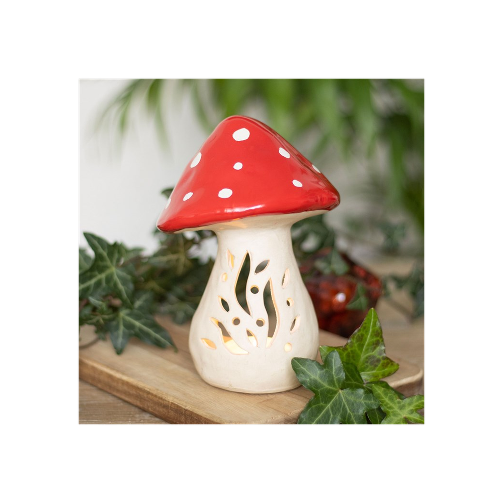 Ceramic Mushroom Tealight Candle Holder - ScentiMelti  Ceramic Mushroom Tealight Candle Holder