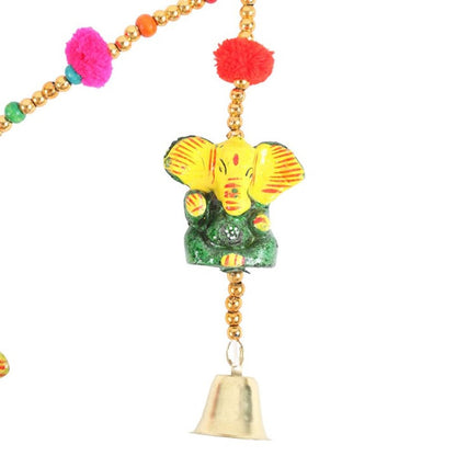 Hanging Ganesh Garland with Beads and Bells - ScentiMelti  Hanging Ganesh Garland with Beads and Bells