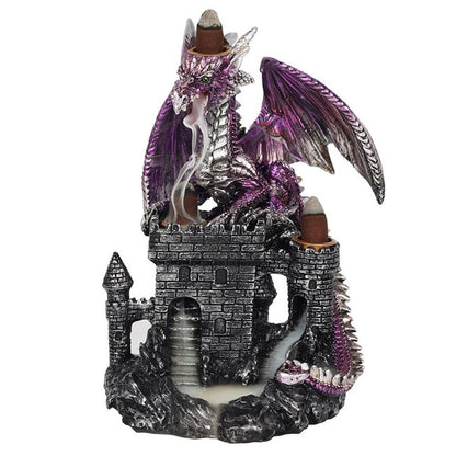 Purple Dragon on Castle Backflow Incense Burner - ScentiMelti  Purple Dragon on Castle Backflow Incense Burner