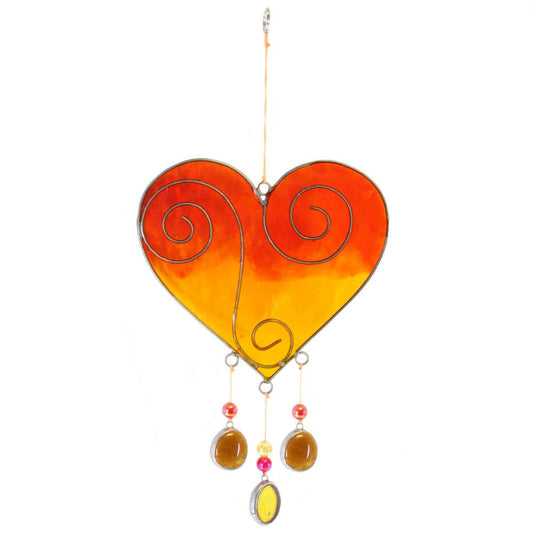 Yellow/Orange Heart Suncatcher - ScentiMelti Home Fragrance, Beauty & Gifts UK