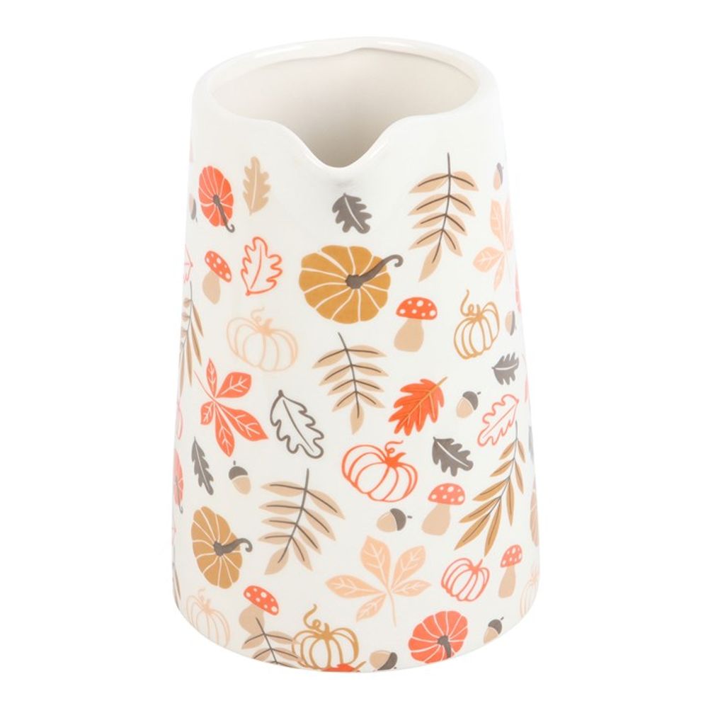 17cm Autumn Leaves and Pumpkins Ceramic Flower Jug - ScentiMelti  17cm Autumn Leaves and Pumpkins Ceramic Flower Jug