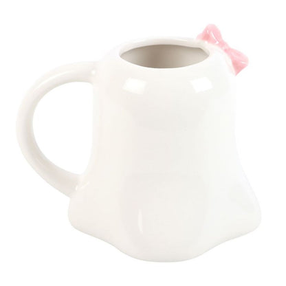 Miss Boo Ghost Shaped Mug with Bow - ScentiMelti  Miss Boo Ghost Shaped Mug with Bow