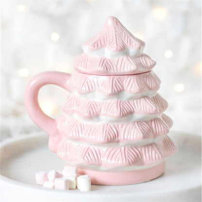 Pink Christmas Tree Shaped Mug - ScentiMelti  Pink Christmas Tree Shaped Mug