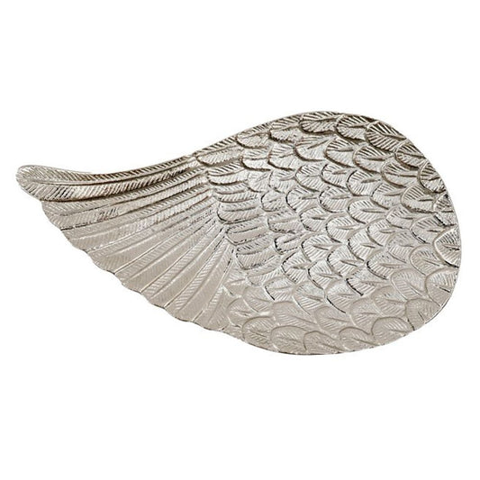 31cm Silver Aluminium Angel Wing Tray - ScentiMelti Home Fragrance, Beauty & Gifts UK