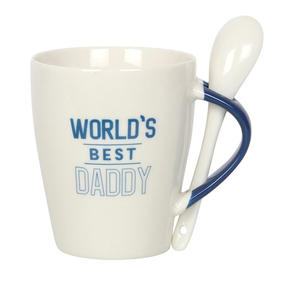 World's Best Daddy Ceramic Mug and Spoon Set - ScentiMelti  World's Best Daddy Ceramic Mug and Spoon Set