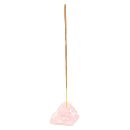 Rose Quartz Crystal Incense Stick Holder - ScentiMelti  Rose Quartz Crystal Incense Stick Holder