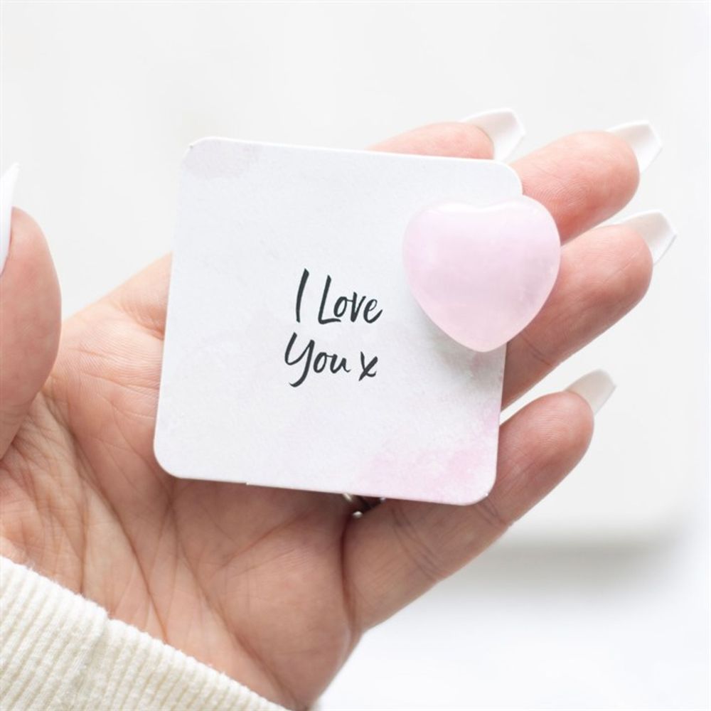 I Love You Rose Quartz Crystal Heart in a Bag - ScentiMelti  I Love You Rose Quartz Crystal Heart in a Bag