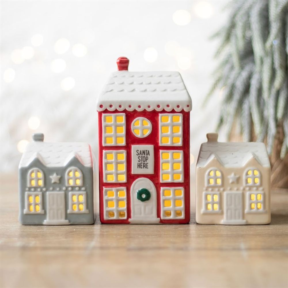 Set of 3 Light Up LED Christmas Houses - ScentiMelti  Set of 3 Light Up LED Christmas Houses