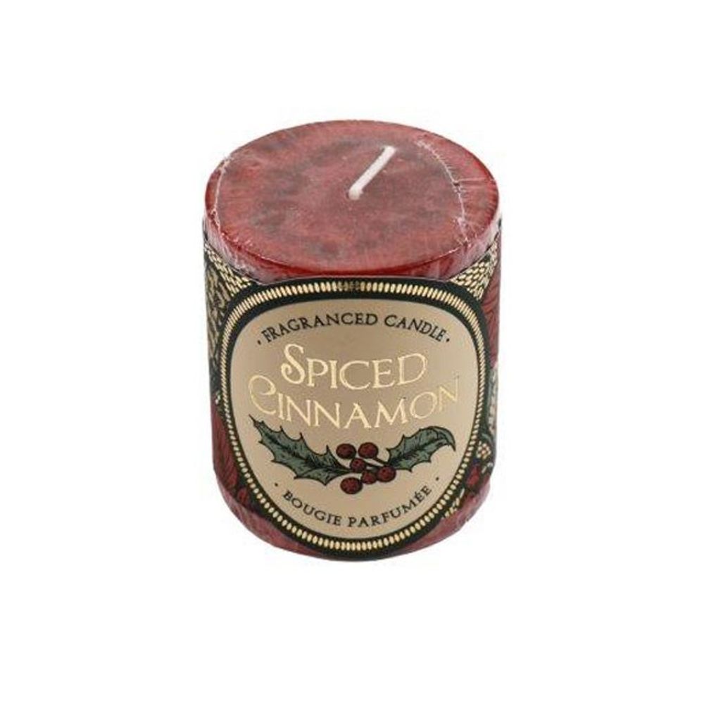 7cm Cinnamon Spice Mottled Pillar Candle