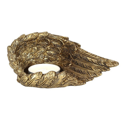 Gold Single Lowered Angel Wing Candle Holder - ScentiMelti  Gold Single Lowered Angel Wing Candle Holder