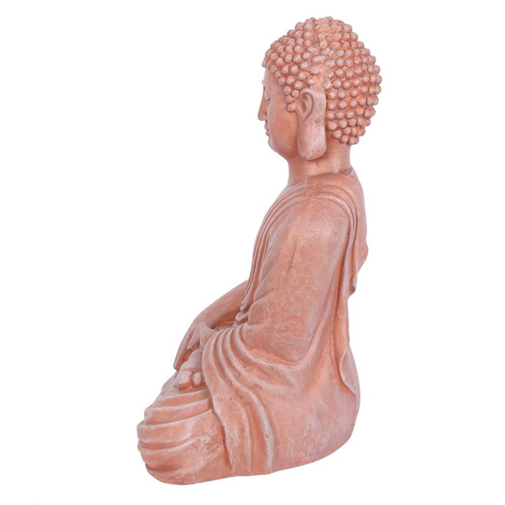 Terracotta Effect 52cm Sitting Garden Buddha - ScentiMelti  Terracotta Effect 52cm Sitting Garden Buddha