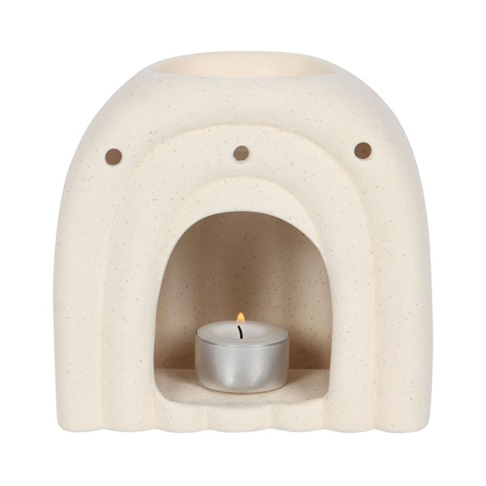 Cream Speckle Arch Oil Burner - ScentiMelti  Cream Speckle Arch Oil Burner