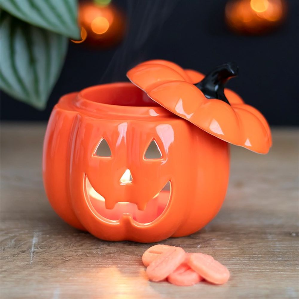 Orange Jack-O-Lantern Oil Burner - ScentiMelti  Orange Jack-O-Lantern Oil Burner