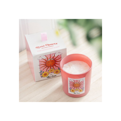 The Sun Rose Quartz Crystal Chip Candle - ScentiMelti  The Sun Rose Quartz Crystal Chip Candle