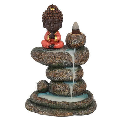 Red Buddha and Rock Pond Backflow Incense Burner - ScentiMelti  Red Buddha and Rock Pond Backflow Incense Burner