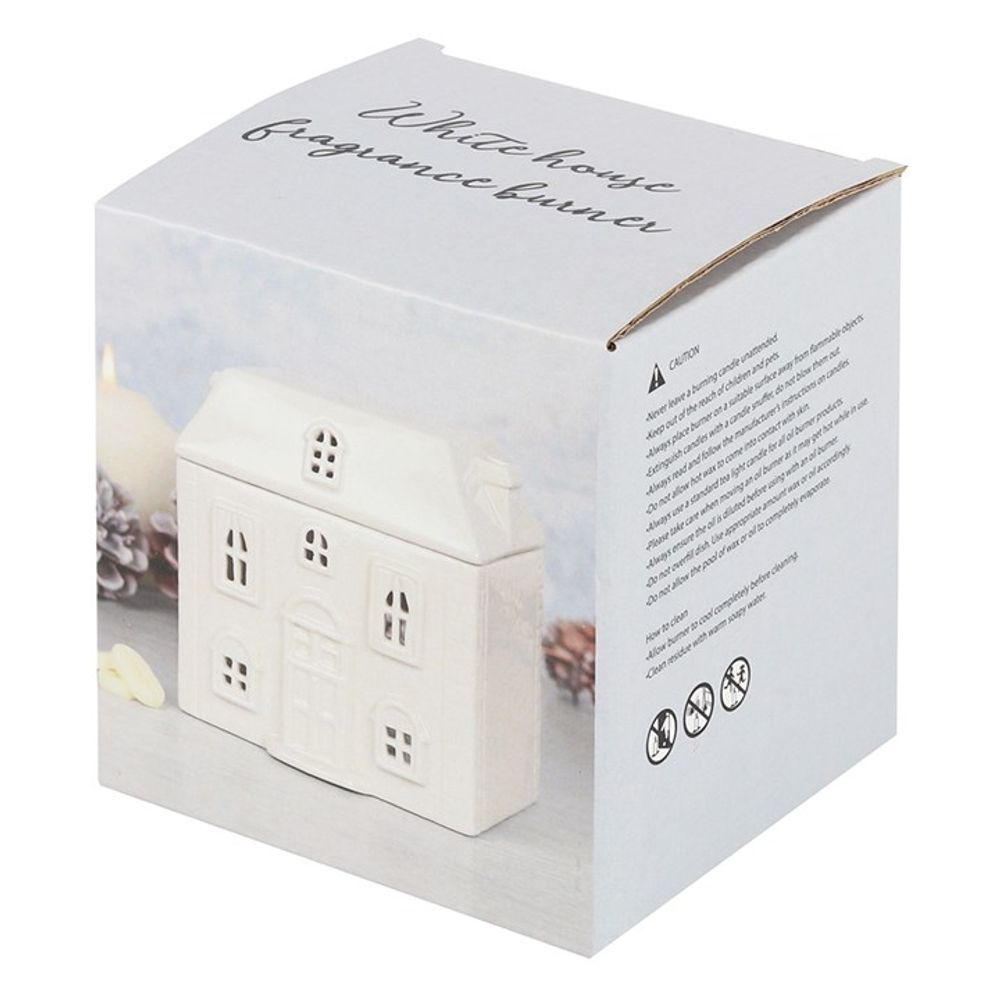 White Ceramic House Oil Burner - ScentiMelti  White Ceramic House Oil Burner