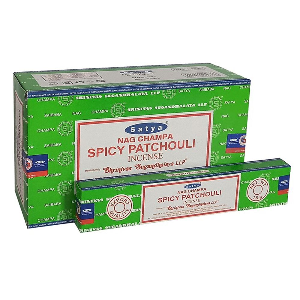 Set of 12 Packets of Spicy Patchouli Incense Sticks by Satya - ScentiMelti  Set of 12 Packets of Spicy Patchouli Incense Sticks by Satya