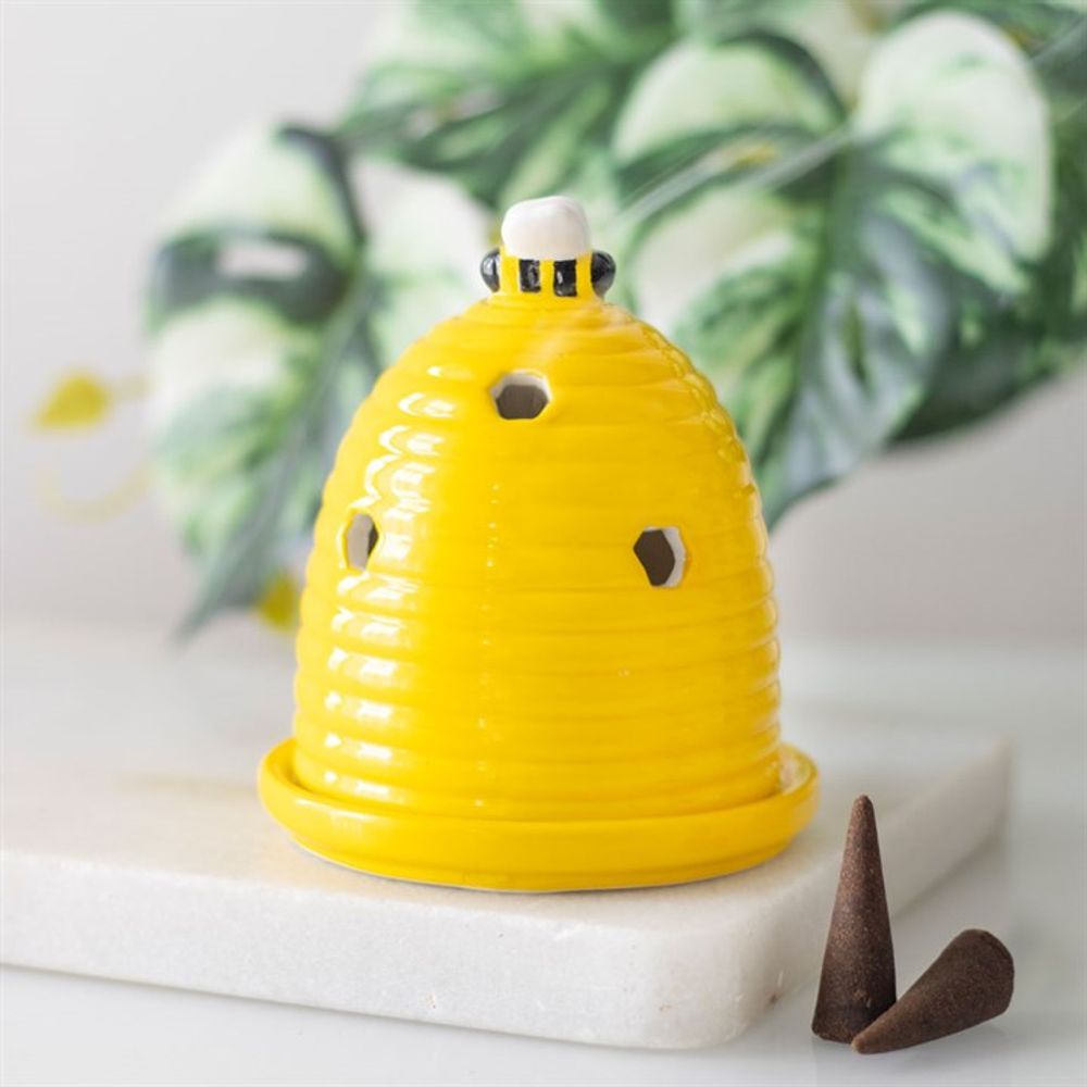 Yellow Beehive Incense Cone Holder
