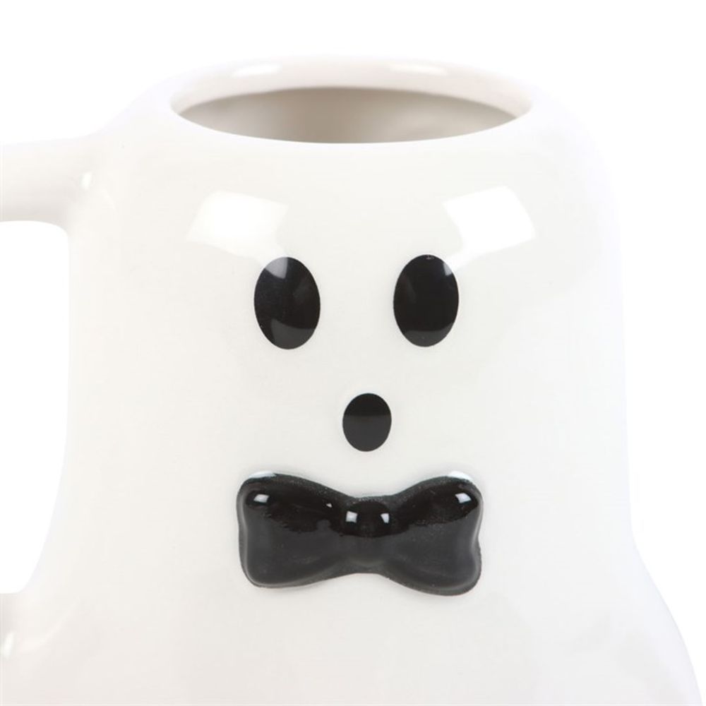 Mr Boo Ghost Shaped Mug with Bow Tie - ScentiMelti  Mr Boo Ghost Shaped Mug with Bow Tie