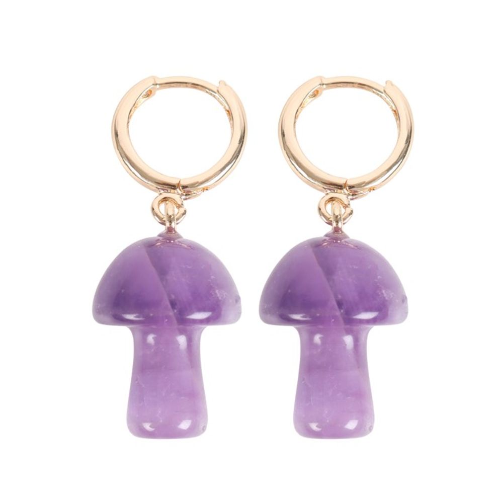 Amethyst Crystal Mushroom Earrings - ScentiMelti  Amethyst Crystal Mushroom Earrings