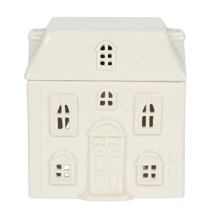 White Ceramic House Oil Burner - ScentiMelti  White Ceramic House Oil Burner