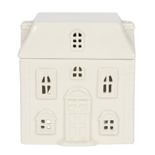 White Ceramic House Oil Burner - ScentiMelti  White Ceramic House Oil Burner