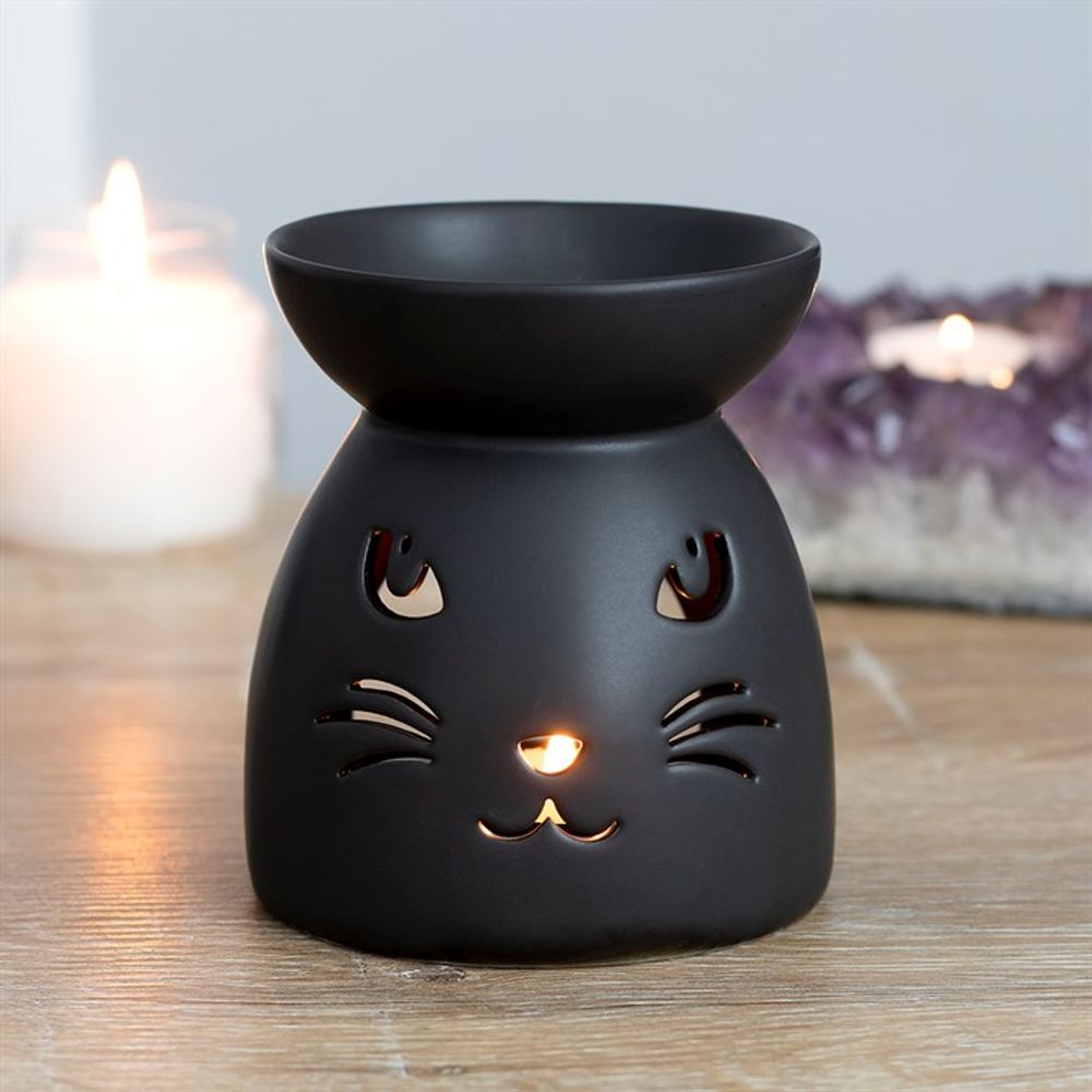 Black Cat Cut Out Oil Burner - ScentiMelti  Black Cat Cut Out Oil Burner